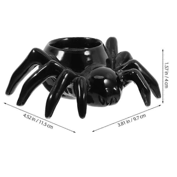 Keramisk lysestake med edderkoppdesign til Halloween-dekorasjon