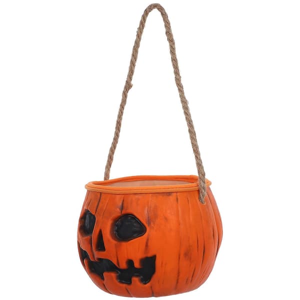Halloween-godterikurv i gummi formet som gresskar med lysfunksjon