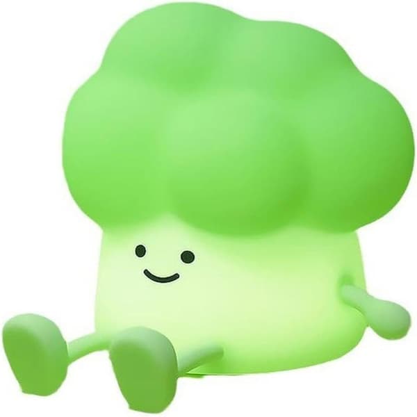 Touch-aktiveret natlampe til børn, genopladelig sengelampe med broccoli-design