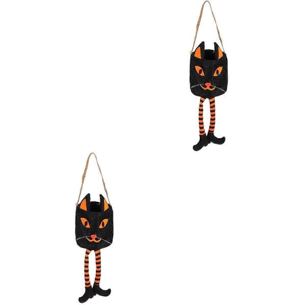 Halloween slikbeholder sort stof slikpose til opbevaring 2 stk.