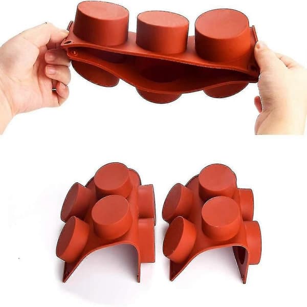 3 stk. Sjokoladekakeform Cookie Mold 6-hulrom Rund Silikon Bakeformer