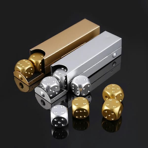 5 stk/sæt 16 mm D6 ansigter DIY brætspil gravering legetøj digitalt nummer aluminiumslegering terninger til festspil terninger med til C sølv Silver