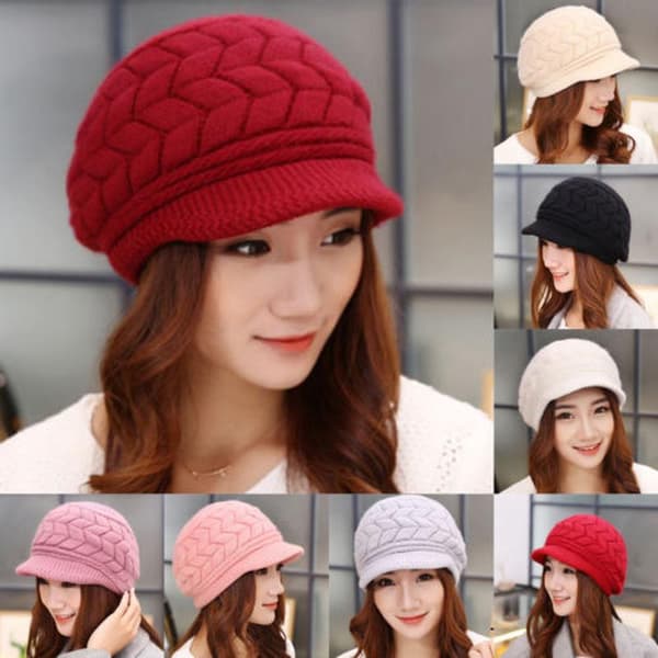 Dame Mote Hodeplagg _ Retro Caps _ Strikkede Luer red