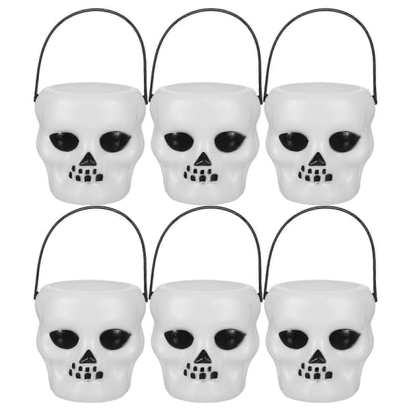 South gresskar-godteribøtte for oppbevaring av godteri, hvit Halloween-dekor, 6 stk.