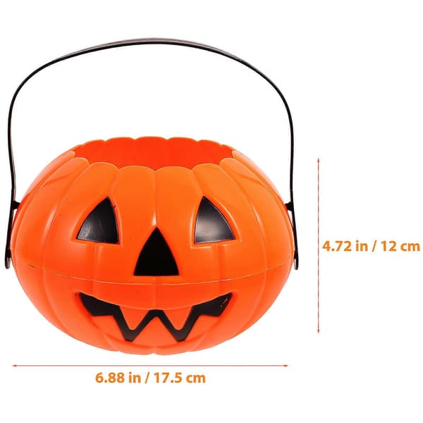 Håndholdt godteribøtte i plast formet som Halloween-gresskar til fest