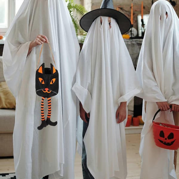 Halloween slikbeholder sort stof slikpose til opbevaring 2 stk.