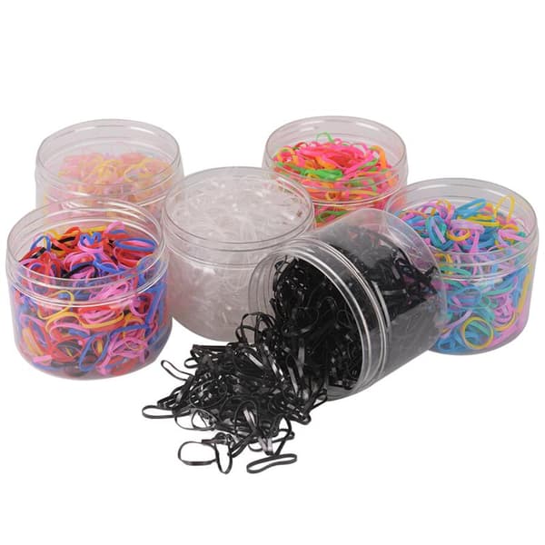 500 st hästsvanshållare, elastiska flätgummiband, hårband, vita
