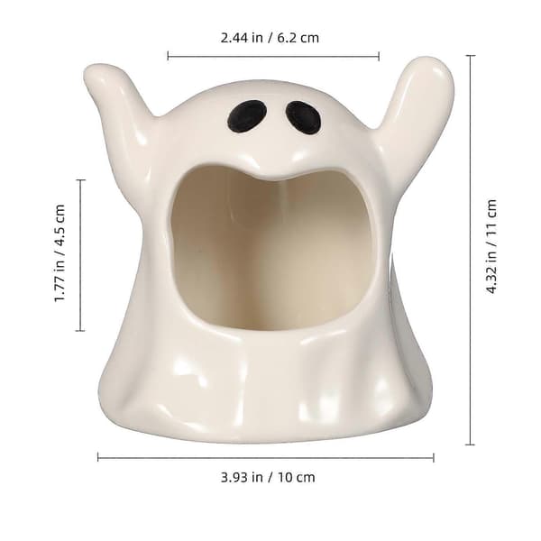 Keramisk Halloween-ljusstake i spökform för dekoration