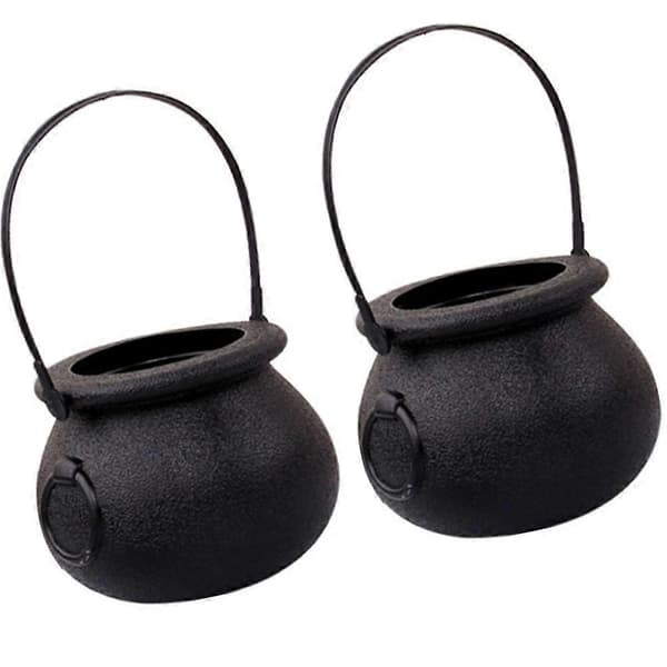 Halloween Slikkedel til Trick Or Treat 2 Stk Plastbeholdere Sort