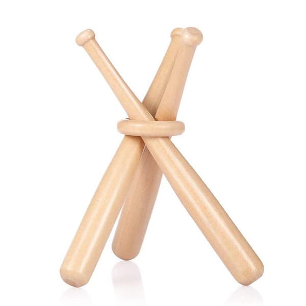 Miniature rund baseballbat i massivt træ med træring