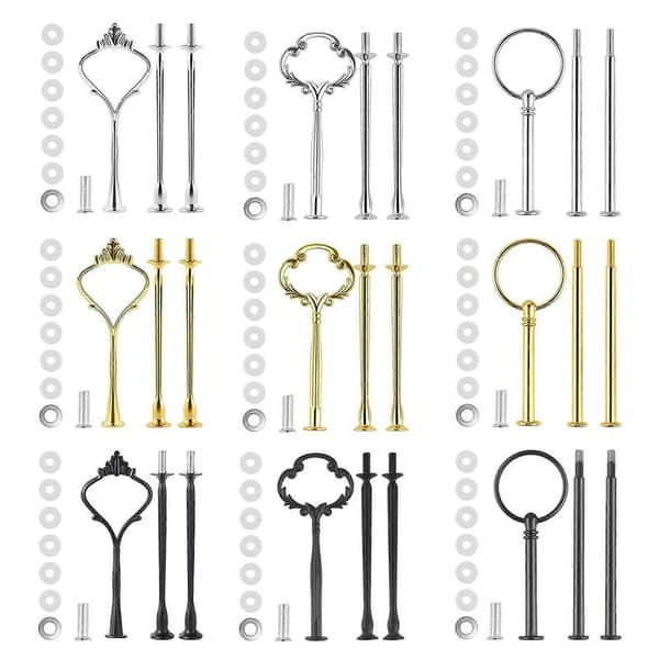 9 Sæt Kageopsats Hardware Kit Etagefad Hardware Beslag til Kageopsats, 3 Etagers Kageopsats Beslag db as shown