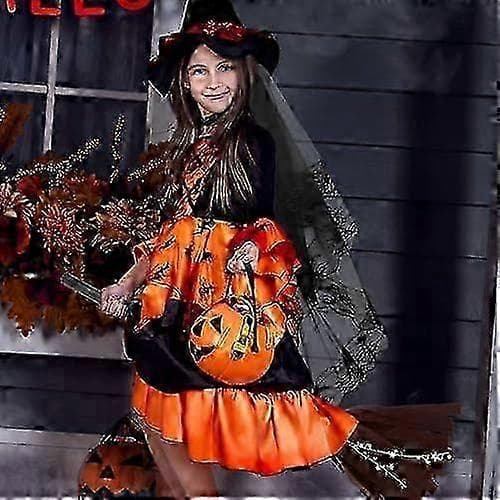 Kort sort tylslør med print til gotisk brud, Halloween-heksekostume og hårtilbehør