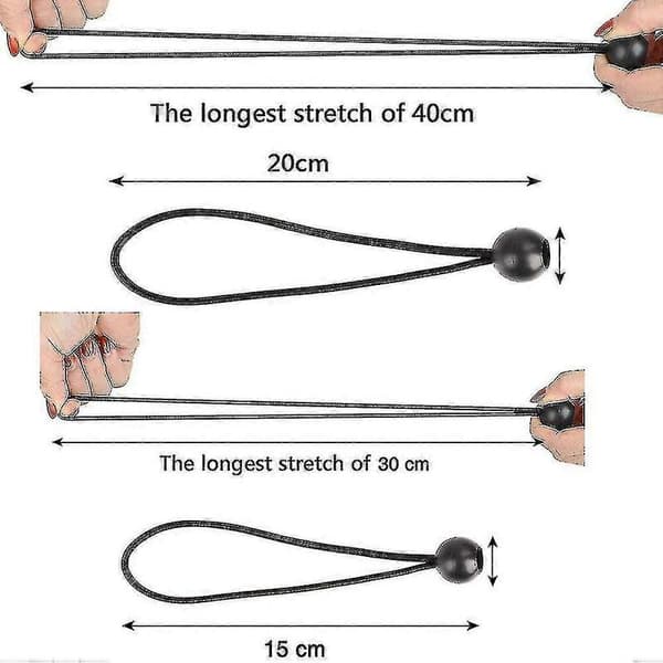 30 Stk. Elastisk Strammer, Presenningsstrammer, Elastisk Bungee, Elastisk Strammer