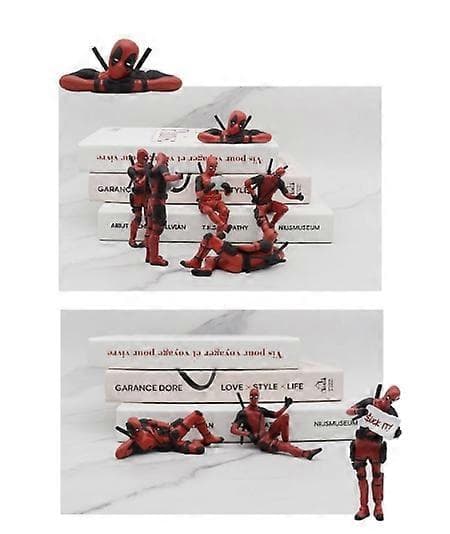 Dekorasjonsfigur Marvel Superhelt Deadpool Sett Med 6 Ny