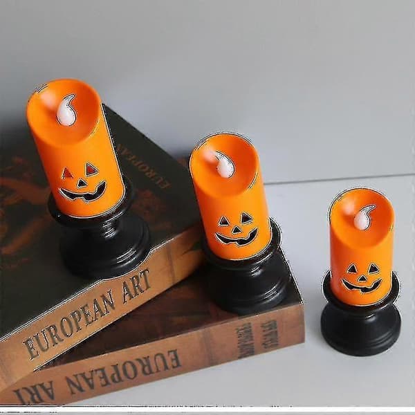Halloween Lysestake, LED Lysestake Lampe, Halloween Festdekorasjon A