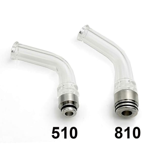 810 Long Nozzle with Glass Drip Tip, DIY Accessory for 510 Thread Kayfun Lite Plus TFV8 510 Straight Clear