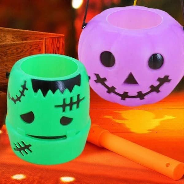 Halloween-godteribøtte med god plass, sterke farger, enkel å bære, gresskarformet gave- og snackboks til fest