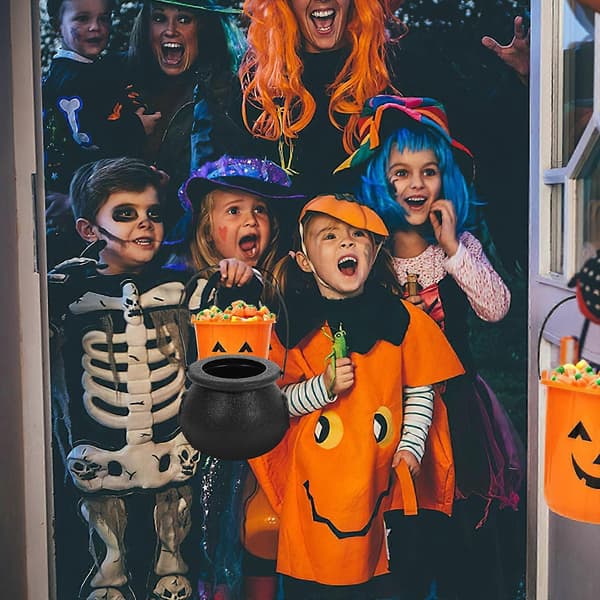 Häxkittel för Halloween, rund godisskål för barn, 2-pack