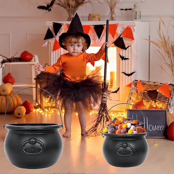 19,5 cm heksebøtte i pose med merkelapp, heksebøtte til Halloween og St. Patricks dag