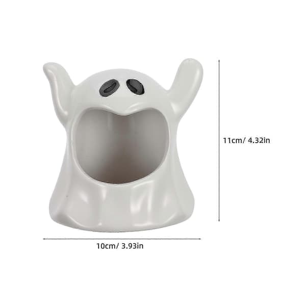 2 st. Halloween-ljushållare i keramik, spökdesign för värmeljus