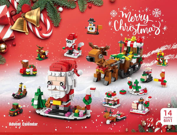 Adventskalender 2024 Julebyggesett 12-dagers nedtelling leker for barn B