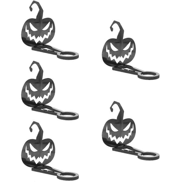 Halloween lysestake i svart metalldesign for 5-delt festdekorasjon