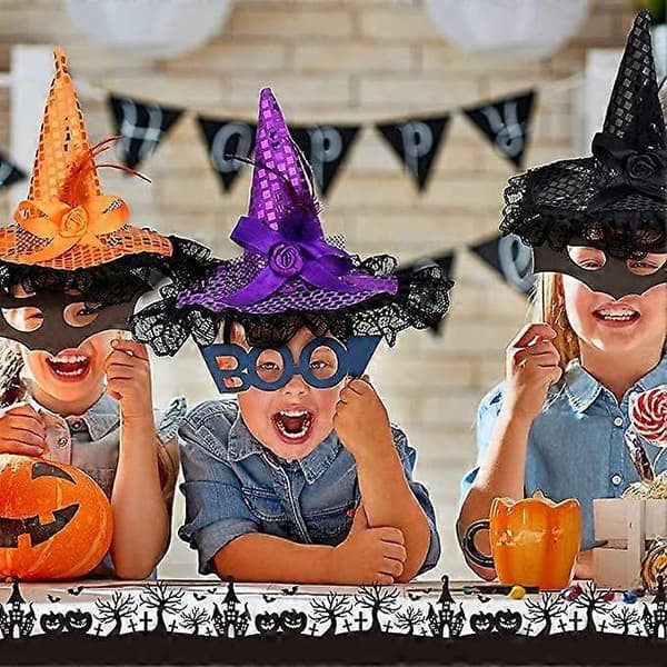 3-pack häxhattsdiadem för Halloween, tillbehör för maskerad