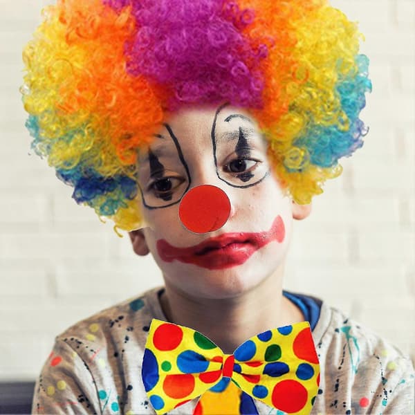 Klovnekostumesæt, 5 stk. prikket tilbehør til Halloween, Karneval A