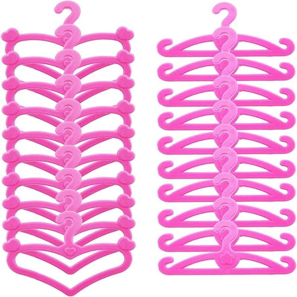 40 lyserøde plastikbøjler til Barbie-tøj 29,2 cm