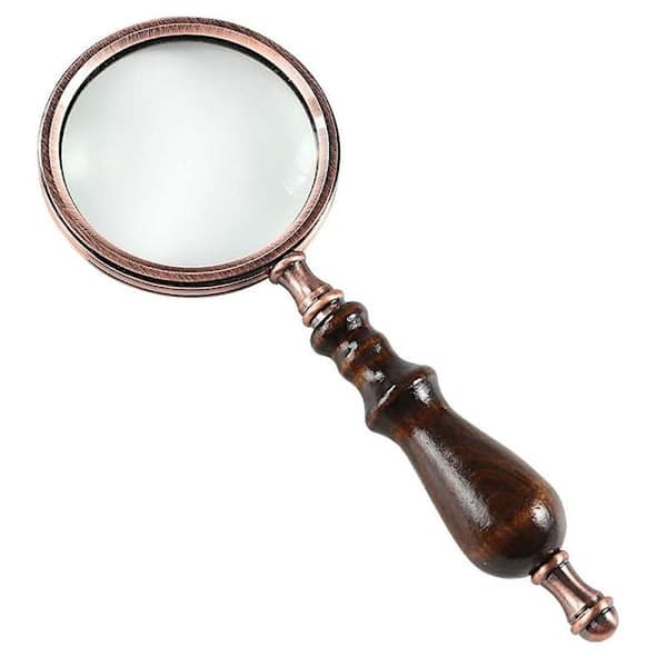 Forstørrelsesglass med trehåndtak, perfekt for eldre til å lese