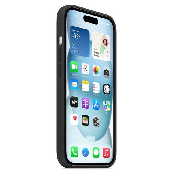 [LCS] iPhone 15 Cover Kompatibelt med MagSafe Ridsefast Silikone Cover Sort iPhone 15 iPhone 15 iPhone 15 Black