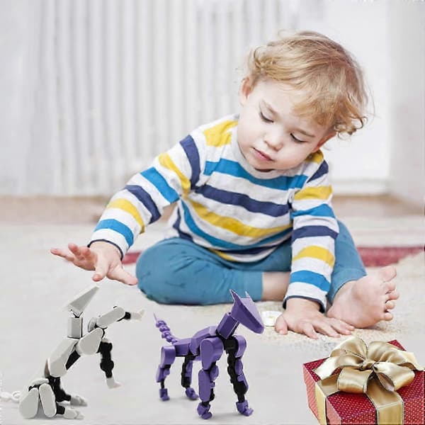 3D-printet T13 actionfigur med leddede ledd, kongeblå dekorasjoner for robotactionfigurer C
