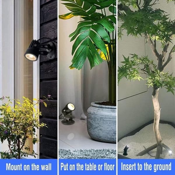 2 stk. LED-spotlights til indendørs brug, kompatible med planter, 3 farver accentbelysning dæmpbare uplights spotlight lampe med lysdæmperkontakt 2 stk.