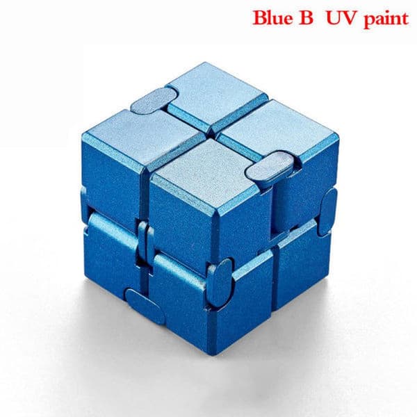 Afslapningslegetøj Premium Metal Infinity Cube Bærbar Blue B