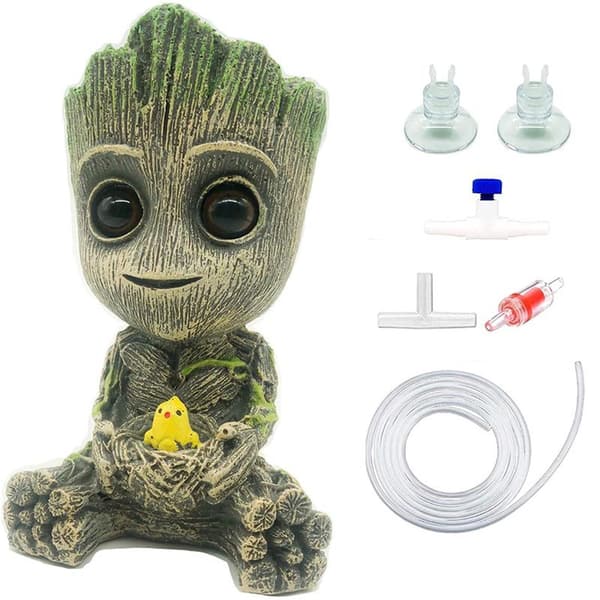 Akvarium Groot Luftboble Sten Dekorationer - med 2m Standard T
