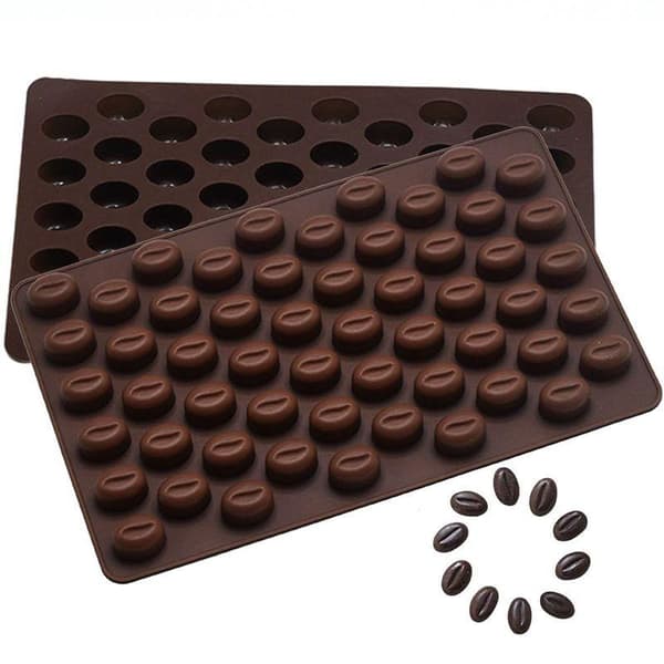 55 Huller Silikone Kaffebønneform Chokolade Slik Isterningbakke