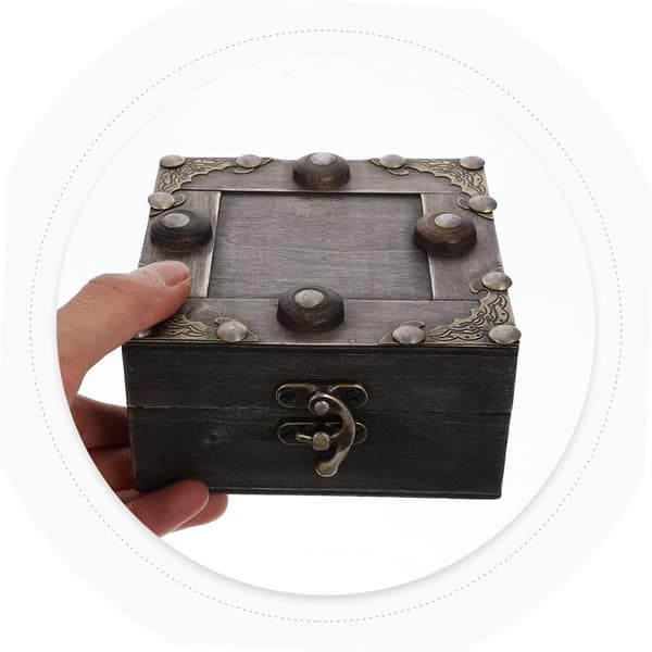 Box Box Retro Træboks Opbevaringskasser til Smykker Træ Trim Ørering S