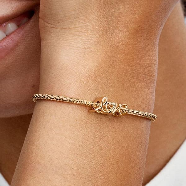 Pandora - Handskriven Kärleksberlock - 14k guldplätering