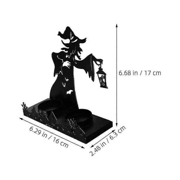 Halloween hekselysholder for dekor, jernhåndverk, skummelt bordmidtpunkt