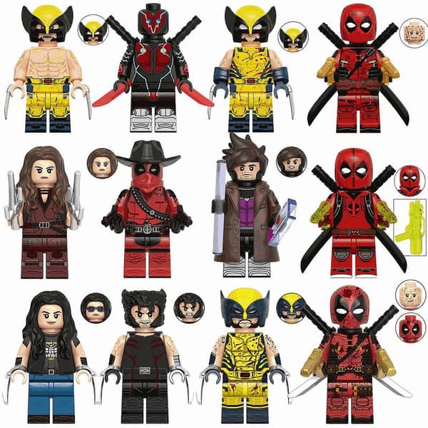 12 stk. Samlerobjekt Superhelt Deadpool Minifigurer Wolverine Gambit Actionfigurer Byggeklodser Legetøj[GKS]