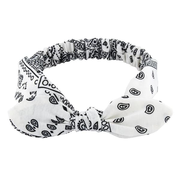 6-pack elastiska paisley bandana-knut-hårband med kaninöron