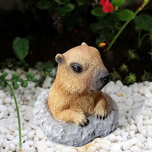 Hagemurmeldyrstatue Søt Gårdskunstskulptur for Gårdssti Hage