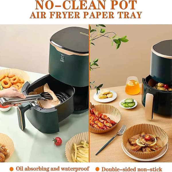 Airfryer-indlæg, 100 stk. Airfryer-papirindlæg