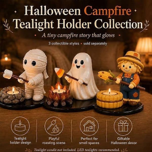 Sesongbasert dekorasjon – Halloween-leirbål telysholder, dekorativ kolleksjon B