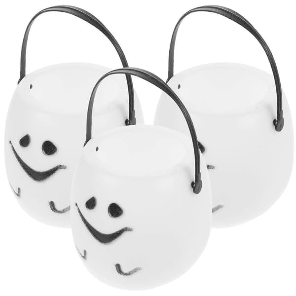 Gresskar-godteribøtte for oppbevaring, 3 stk. Halloween-godteriholdere i plast med håndtak