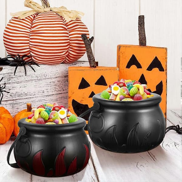 Halloween-godiskorg godishållare för förvaring 4 st plast svart