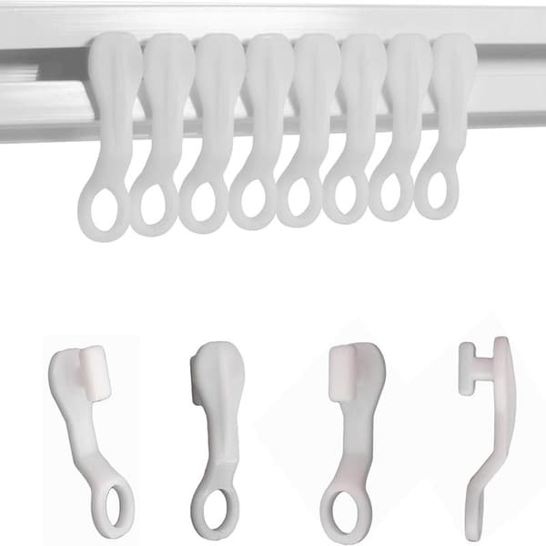 Glider Hooks Hvide Plastgardin Haka, Pakke med 50