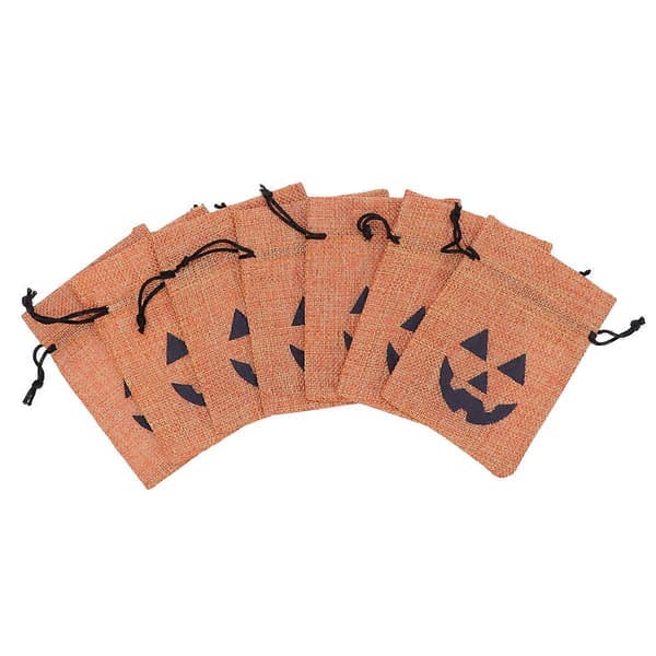 Halloween slikposer orange og sort jutepose til 30 stk. opbevaring