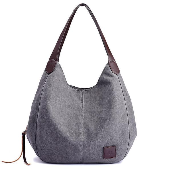 Canvas Laptop Taske til Kvinder - Grå