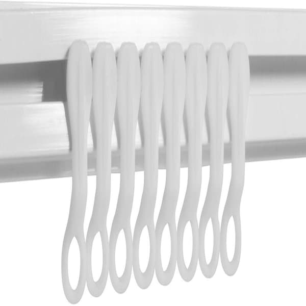 Glider Hooks Hvide Plastgardin Haka, Pakke med 50